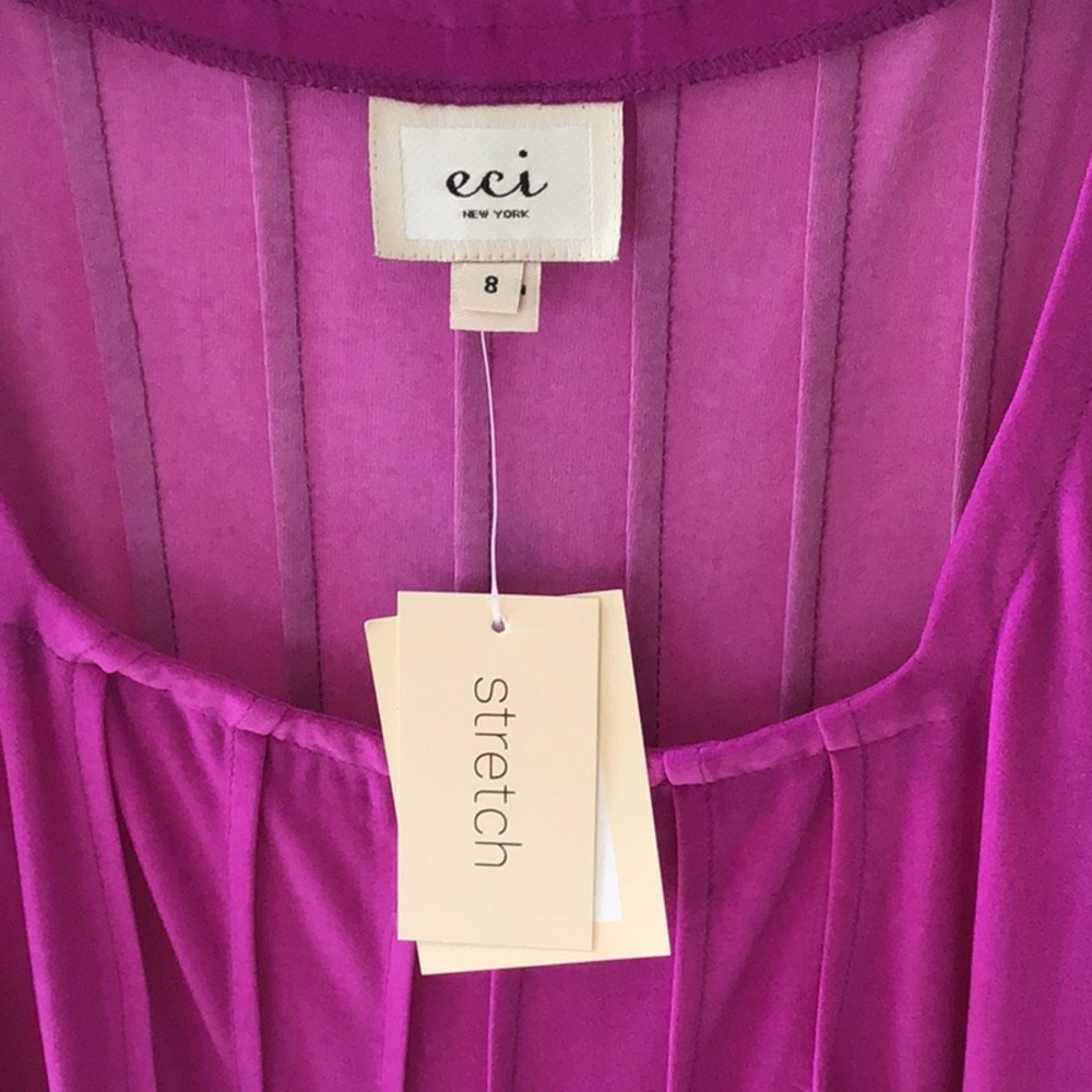 ECI Pink & Lilac Paisley Dress NWT Lord & Taylor 8 - Picture 5 of 14